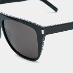 Saint Laurent Black SL1 022 Flattop Square Sunglasses