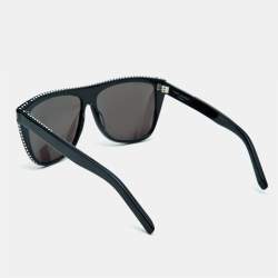 Saint Laurent Black SL1 022 Flattop Square Sunglasses