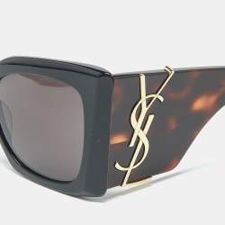 Pre Owned نظارة شمسية سان لوران سوداء/بنية SL M119 عين القطة