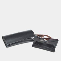 Pre Owned نظارة شمسية سان لوران سوداء/بنية SL M119 عين القطة