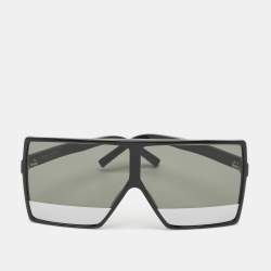 Pre Owned Saint Laurent Black/Silver SL183 Betty Shield Sunglasses