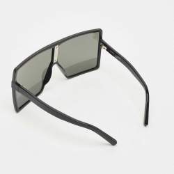 Pre Owned Saint Laurent Black/Silver SL183 Betty Shield Sunglasses