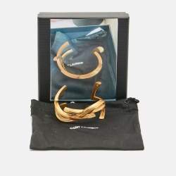 Pre Owned Saint Laurent Monogram Gold Tone Bracelet