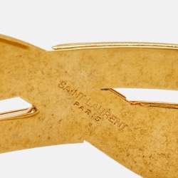 Pre Owned Saint Laurent Monogram Gold Tone Bracelet