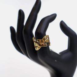 Pre Owned Saint Laurent Logo Ring Sz 7