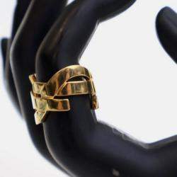 Pre Owned Saint Laurent Logo Ring Sz 7