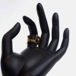 Pre Owned Saint Laurent Logo Ring Sz 7