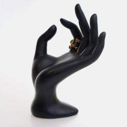 Pre Owned Saint Laurent Logo Ring Sz 7