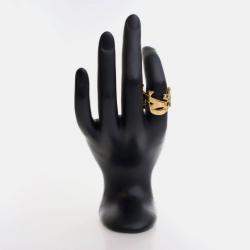 Pre Owned Saint Laurent Logo Ring Sz 7