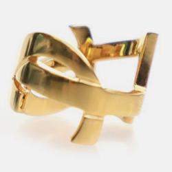 Pre Owned Saint Laurent Logo Ring Sz 7
