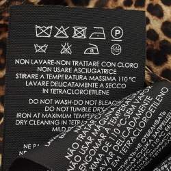 Pre Owned باندو طويل حرير طبعة فهد بني سان لوران باريس