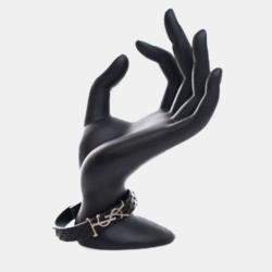 Pre Owned Saint Laurent Calfskin De Force Studded Bracelet