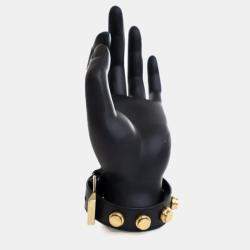Pre Owned Saint Laurent Calfskin De Force Studded Bracelet