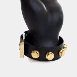 Pre Owned Saint Laurent Calfskin De Force Studded Bracelet