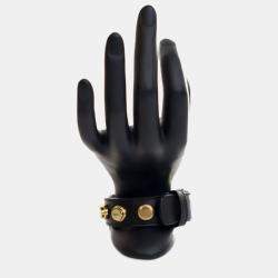 Pre Owned Saint Laurent Calfskin De Force Studded Bracelet