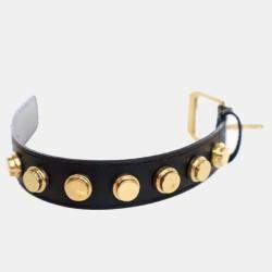 Pre Owned Saint Laurent Calfskin De Force Studded Bracelet