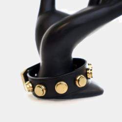 Pre Owned Saint Laurent Calfskin De Force Studded Bracelet