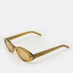 Pre Owned Saint Laurent Green SD567 Oval Sunglasses