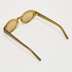 Pre Owned Saint Laurent Green SD567 Oval Sunglasses