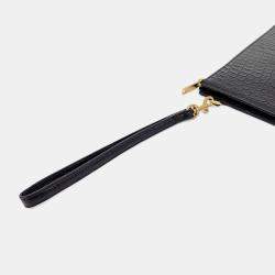 Pre Owned Saint Laurent Paris Black Patent Leather iPad Holder
