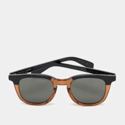Pre Owned Saint Laurent Black/Brown SL 143 003 Frame Square Sunglasses