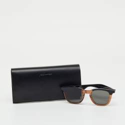 Pre Owned Saint Laurent Black/Brown SL 143 003 Frame Square Sunglasses