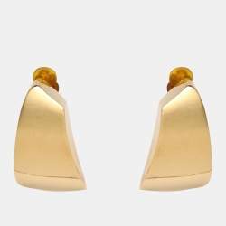Pre Owned Saint Laurent Gold Tone Metal Comet Clip On Earrings