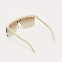 Pre Owned Saint Laurent Off White/Brown Gradient SL 537 Palace Shield Sunglasses