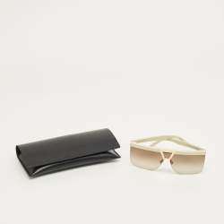 Pre Owned Saint Laurent Off White/Brown Gradient SL 537 Palace Shield Sunglasses