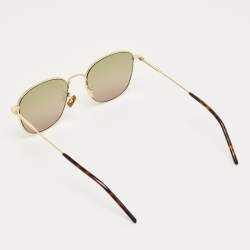Pre Owned Saint Laurent Green/Gold Tone Gradient SL 273/K Square Sunglasses