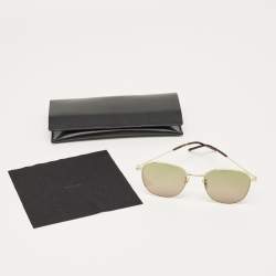 Pre Owned Saint Laurent Green/Gold Tone Gradient SL 273/K Square Sunglasses