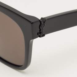 Pre Owned Saint Laurent Black SL M40 Square Sunglasses