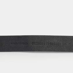 Pre Owned Saint Laurent Buckle Belt Black Crocodile Embossed Leather