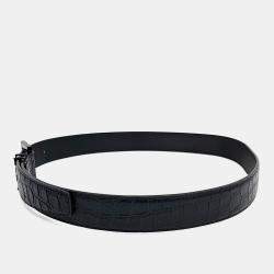 مملوكة مسبقًا Saint Laurent Paris Black Leather Belt