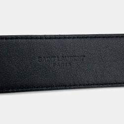 مملوكة مسبقًا Saint Laurent Paris Black Leather Belt