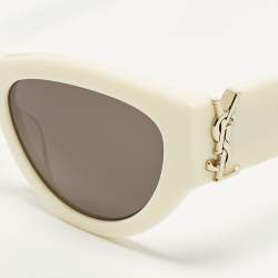 مملوكة مسبقًا نظارة شمسية سان لوران SL M94 عين قطة أبيض/أسود