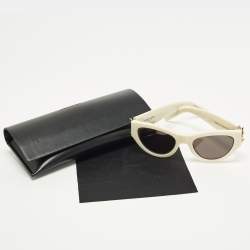 مملوكة مسبقًا نظارة شمسية سان لوران SL M94 عين قطة أبيض/أسود