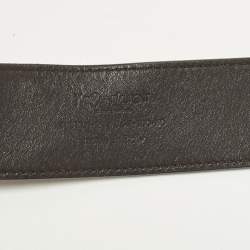Pre Owned Saint Laurent Logo 100 CM Waist Belt Burgundy Leather