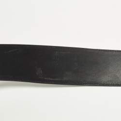 مملوكة مسبقًا Saint Laurent 90 CM Buckle Wide Belt Black Patent Leather