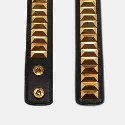 مملوكة مسبقًا Saint Laurent Studded 70 CM Waist Belt Black Leather