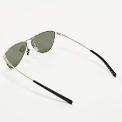 Pre Owned Saint Laurent Black/Silver Tone SL 831 Vesper Aviator Sunglasses