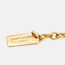 مملوكة مسبقًا Saint Laurent Paris Cassandre Charm Gold Tone Bracelet