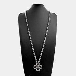 Pre Owned Saint Laurent Paris Silver Tone Necklace