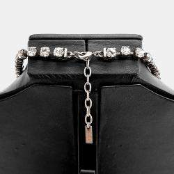 Pre Owned Saint Laurent Paris Silver Tone Necklace