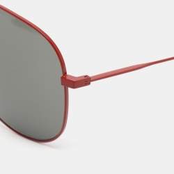 Pre Owned Saint Laurent Grey/Red Classic 11 Aviator Sunglasses