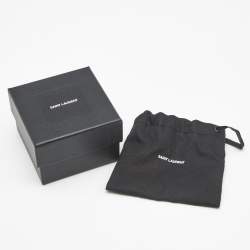 Pre Owned Saint Laurent Paris Silver Tone Medallion Pin Brooch