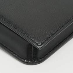 Pre Owned Saint Laurent Cassandre Black Leather Phone Holder w/Strap