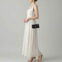 Pre Owned Saint Laurent Cassandre Black Leather Phone Holder w/Strap