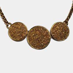 مملوكة مسبقًا Saint Laurent Paris Vintage Gold Disc Necklace