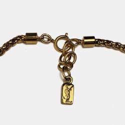 مملوكة مسبقًا Saint Laurent Paris Vintage Gold Disc Necklace